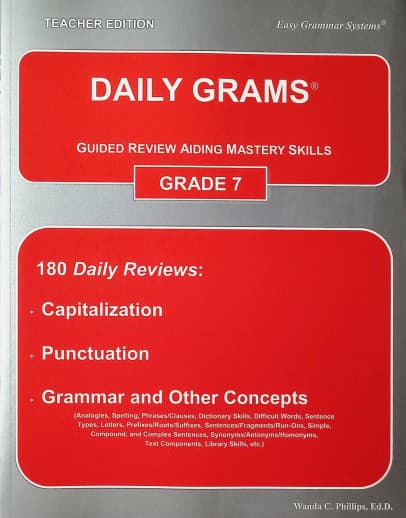 Daily Grams Grade 7 Teacher Edition
