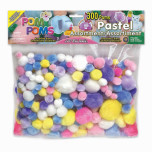 Glitter Pom Poms Assorted Sizes (25pc/pkg)