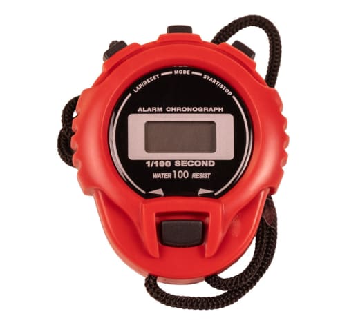 Digital Stopwatch with Lanyard, Red/Black