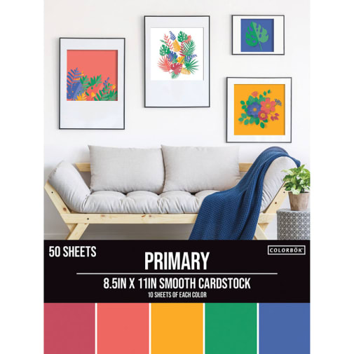 Smooth Cardstock Paper Pad 8.5" x 11" - Primary