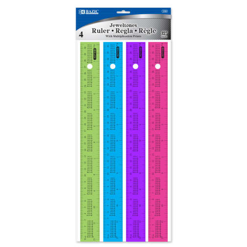 Ruler with Multiplication Print (4 pack)