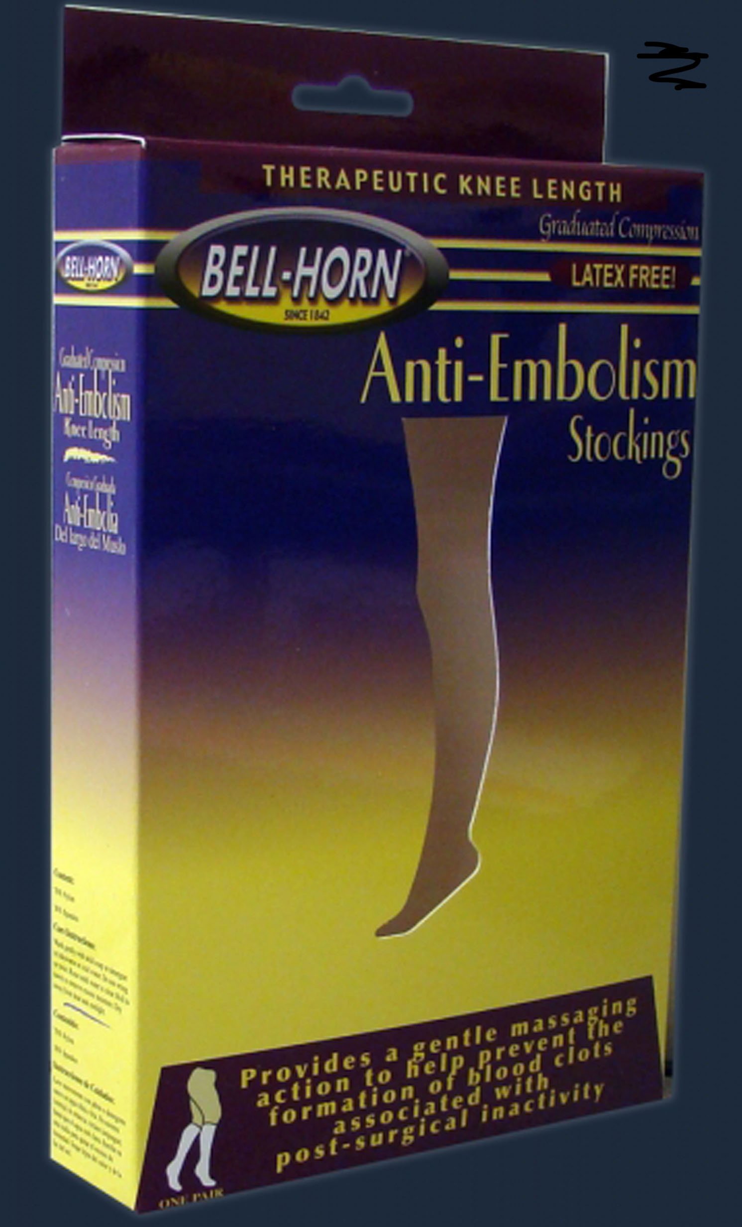 Bell-Horn Knee Length Anti-Embolism Stockings, Medium, Black MK 678753