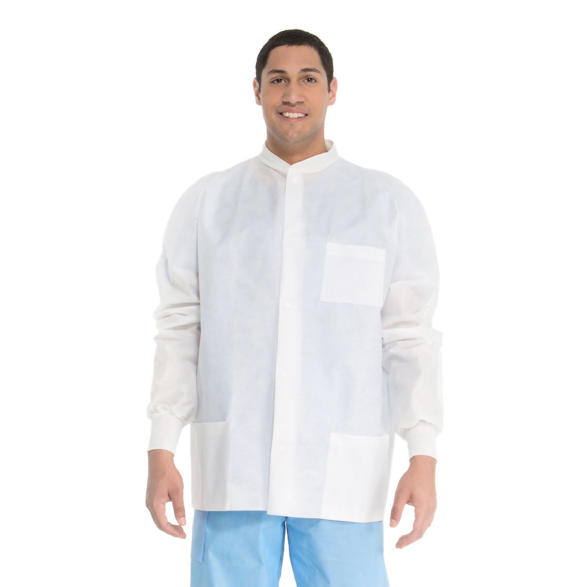 Halyard Universal Precautions Lab Jacket, Hip Length, Large, White MK 230803