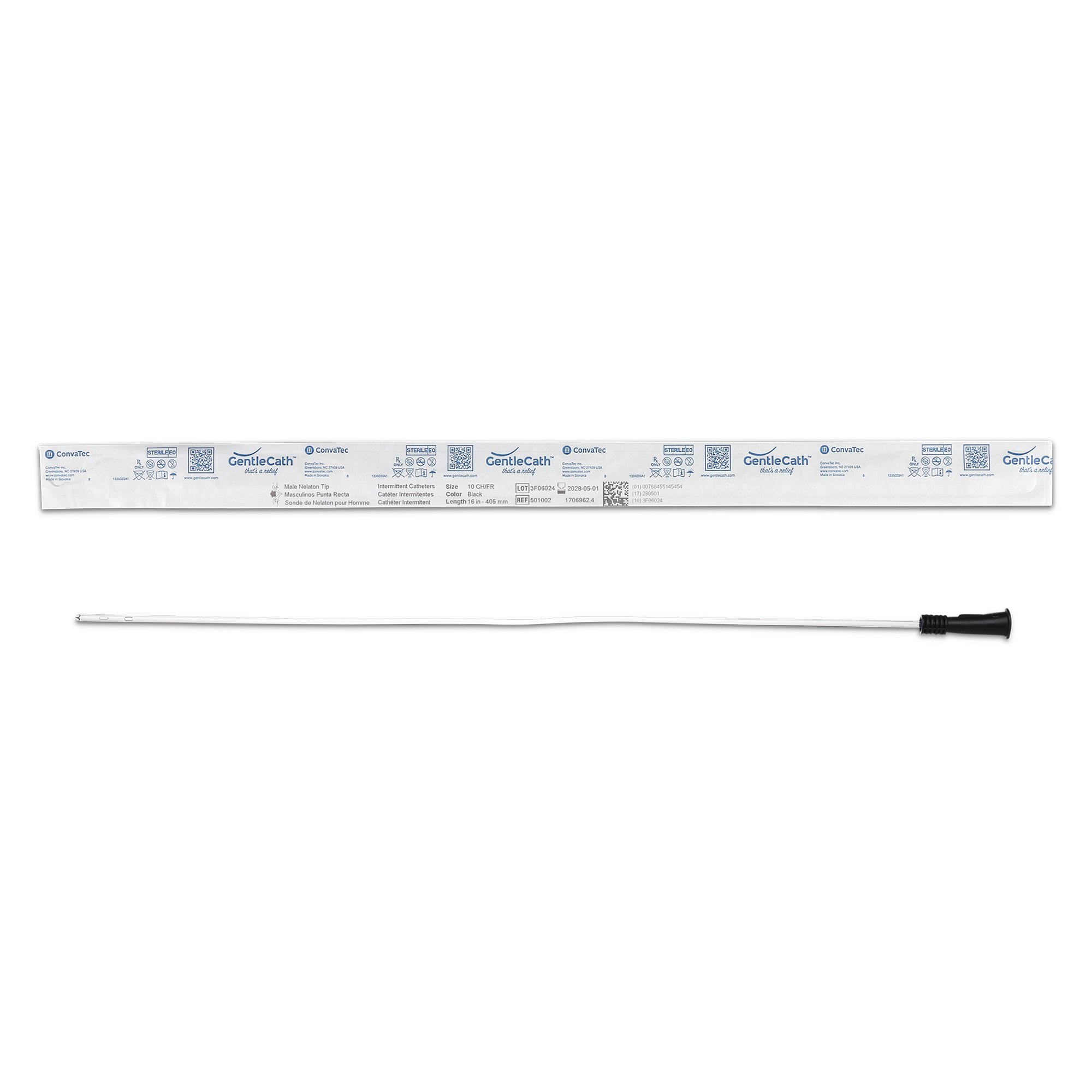 Urethral Catheter GentleCath Straight Tip Uncoated PVC 10 Fr. 16 Inch MK 1082989