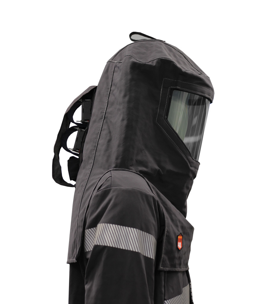 Premium 40 Cal Arc Flash Hood with Standard Face Shield Window, Hard Cap and Sewn-In Fan Unit, , large image number 0