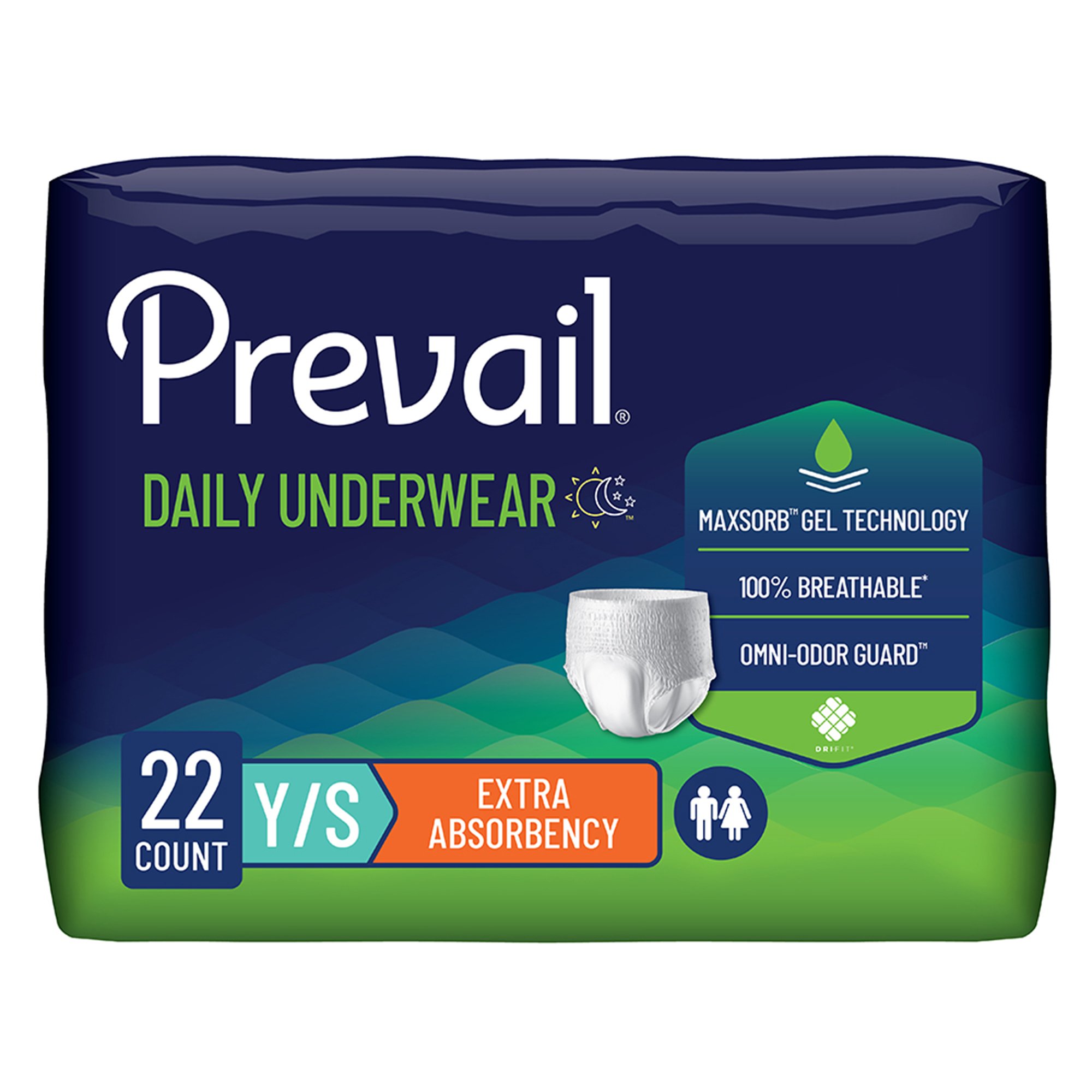 Prevail Daily Underwear Extra Absorbent Underwear, Small (Youth) MK 445894