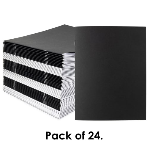 Black Blank Books (4 1/4" x 5 1/2") 24 pages - Pack of 24