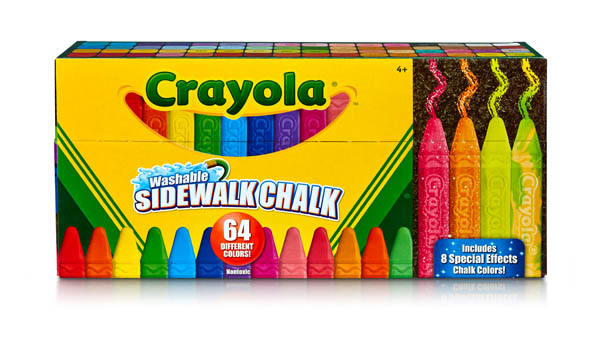  Crayola Washable Sidewalk Chalk, Assorted Colors, Pack  Of 64 : Learning: Supplies