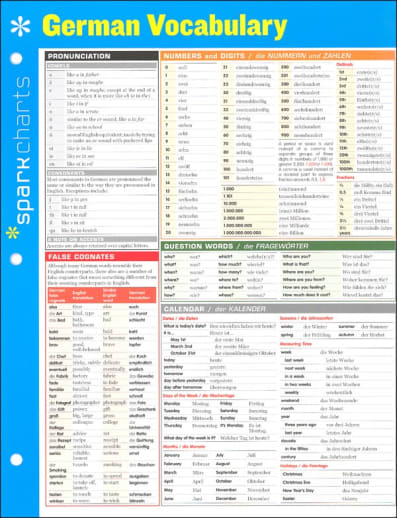 German Vocabulary SparkChart