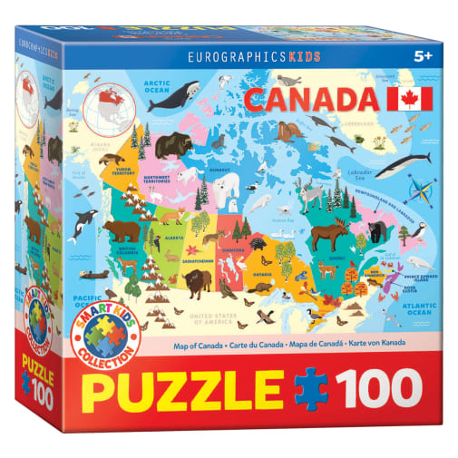 Eurographics Illustrated Map of Canada Puzzle - 100 pieces