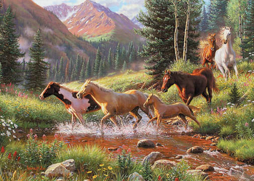 Cobble Hill Horse Stream Tray Puzzle (35 piece)
