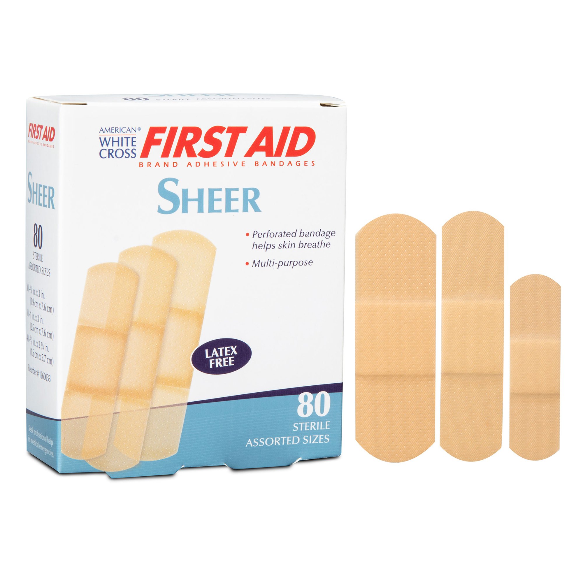 American White Cross Sheer Adhesive Strip, Assorted Sizes MK 1106232