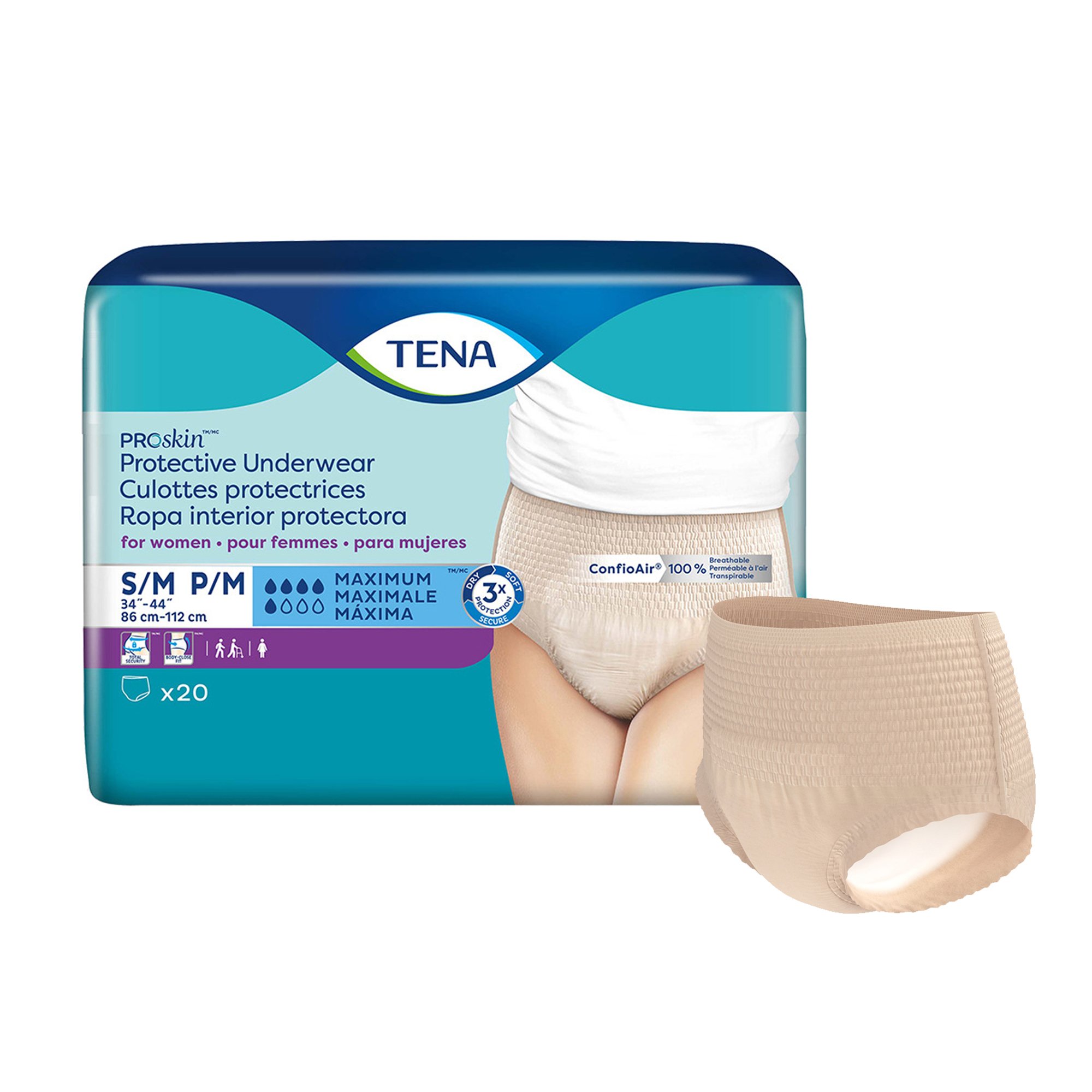 Tena ProSkin Maximum Absorbent Underwear for Women, Small / Medium MK 1135407
