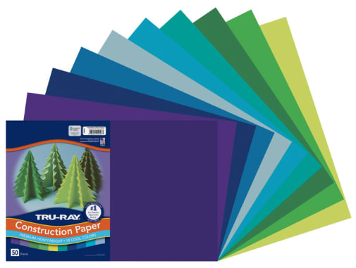 Tru-Ray Sulphite Cool Assorted Construction Paper  12" x 18" - 50 Sheets