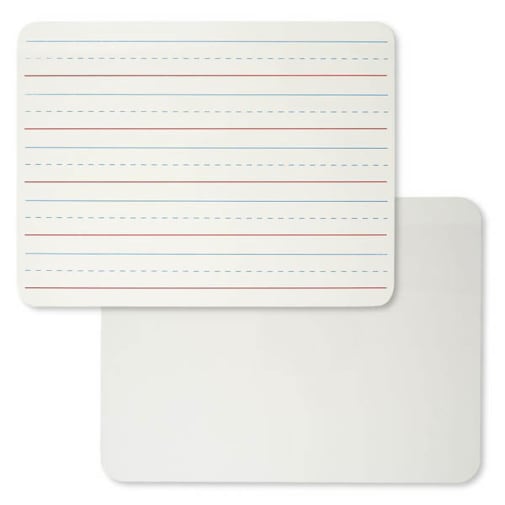 Dry Erase Board - Lapboard - Masonite 9" x 12" Plain/Lined White 2-Sided