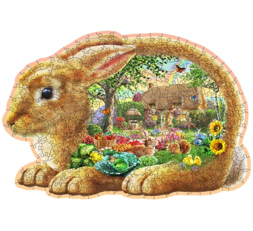 Wooden City Jigsaw Puzzle - Garden Bunny (Large; 250 pieces)