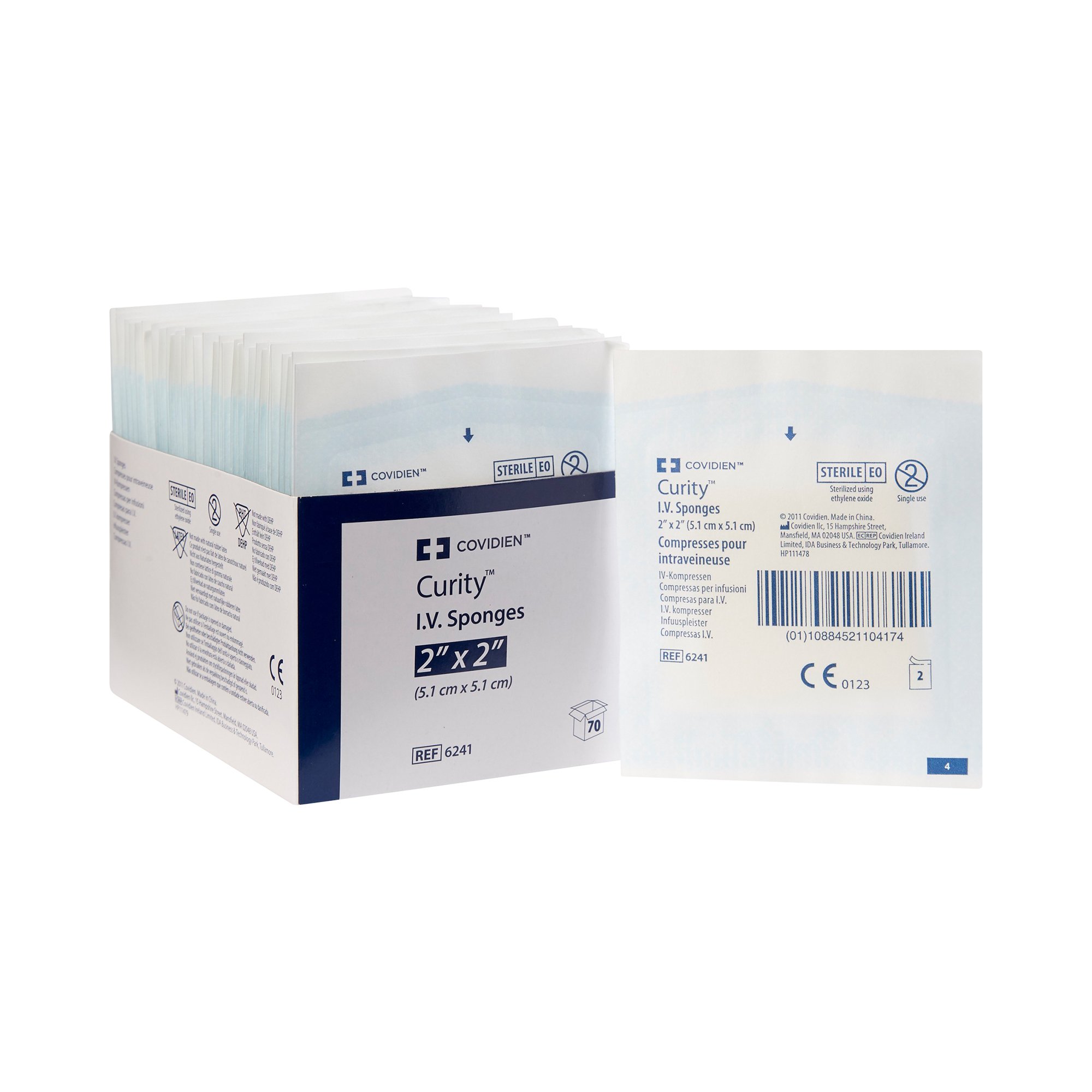 Curity I.V. / Drain Split Dressing, 2 x 2 Inch, 6-Ply MK 235378