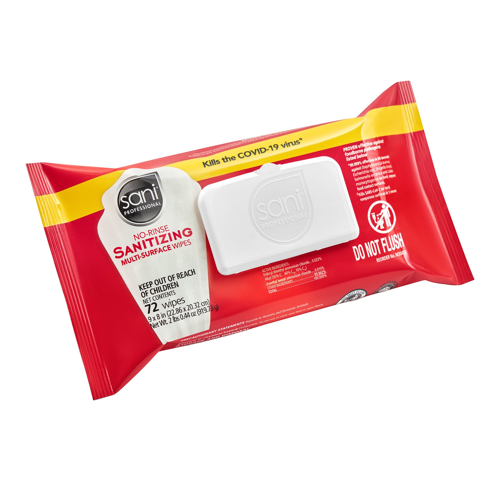 Sani Professional Surface Disinfectant Cleaner Wipe, 8 x 9 Inch MK 1078668