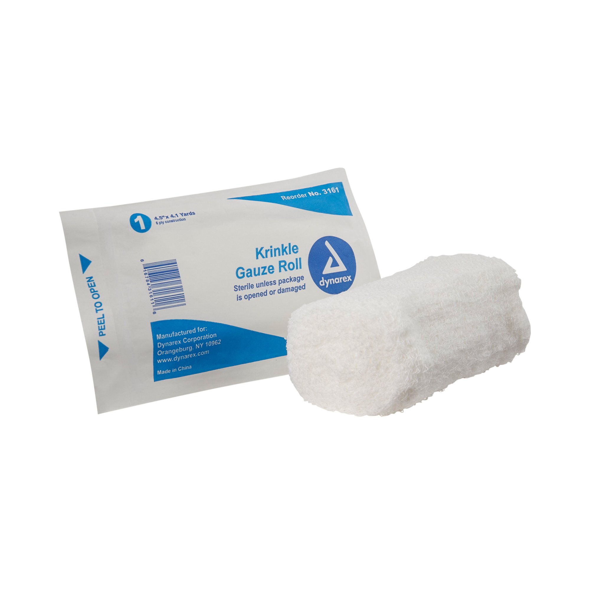 dynarex Sterile Fluff Bandage Roll, 4-1/2 Inch x 4-1/10 Yard, 6-Ply MK DYN-3161
