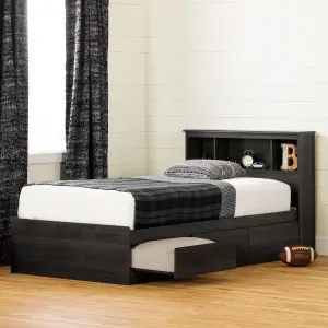 Storage Bed and Bookcase Headboard Set
