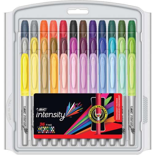 BIC Intensity Permanent Marker Fashion Colors - Fine Point (36 pack)