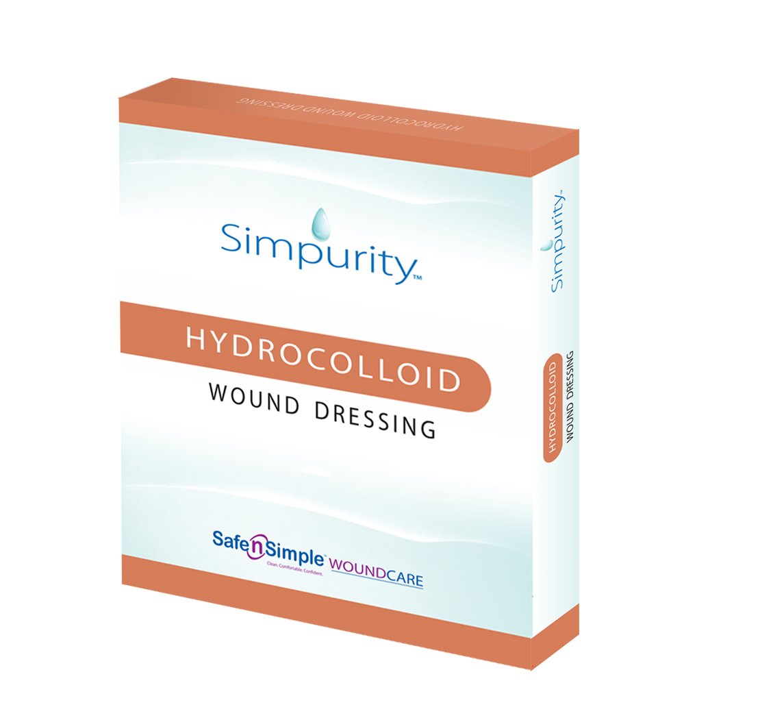 Hydrocolloid Dressing Simpurity Film Backing 4 X 4 Inch Square Hydrocolloid / Film MK 1059074