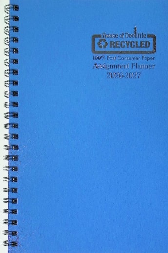 Student Assignment Planner Bright Blue August 2026 - August 2027