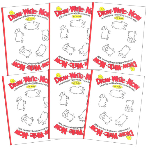 Draw-Write-Now Cursive Workbook (3/8" Ruled) set of 6