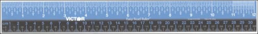 Easy Read 12" Plastic Ruler (Blue/Black)