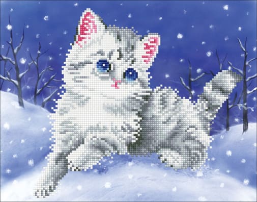 Kitten in the Snow Diamond Dotz Kit Framed Kit (Intermediate)