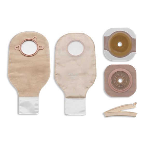 New Image 19103 2-Piece Clear Ileostomy/Colostomy Pouch, 57mm Flange, Red Match MK 532940