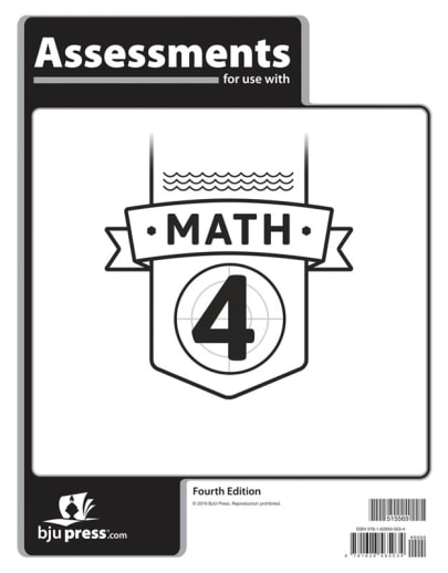BJU Press Math 4 Assessments 4th Edition