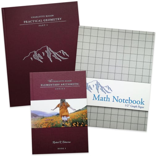Charlotte Mason Elementary Arithmetic Book 5 with Practical Geometry 1 and Grid Notebook
