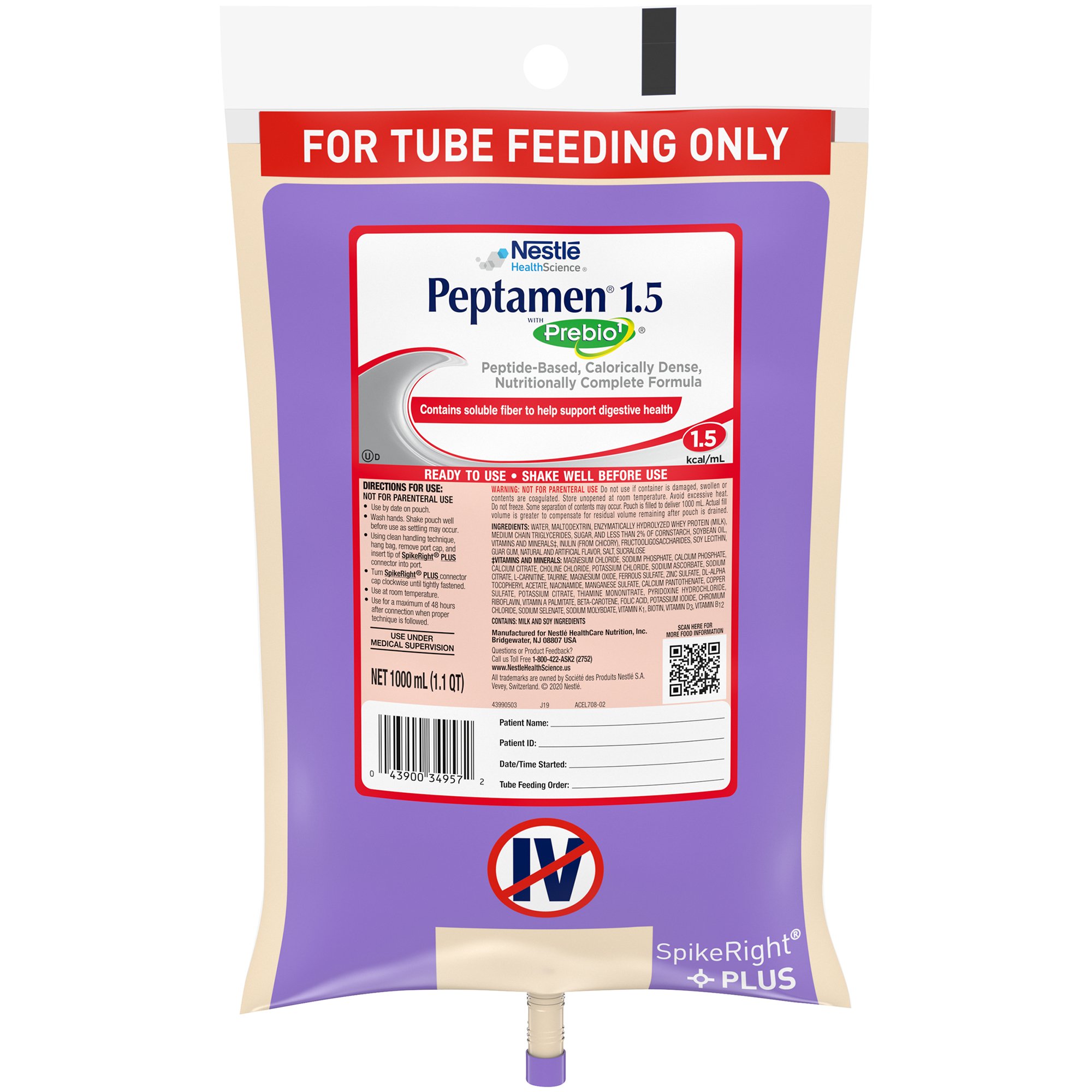 Peptamen 1.5 with Prebio1 Peptide-Based Nutritionally Complete Formula, 1 Lite MK 803594