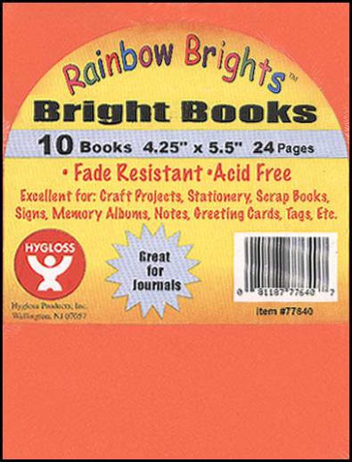 Bright Books - Set of 10 Assorted Colors (4 1/4" x 5 1/2")