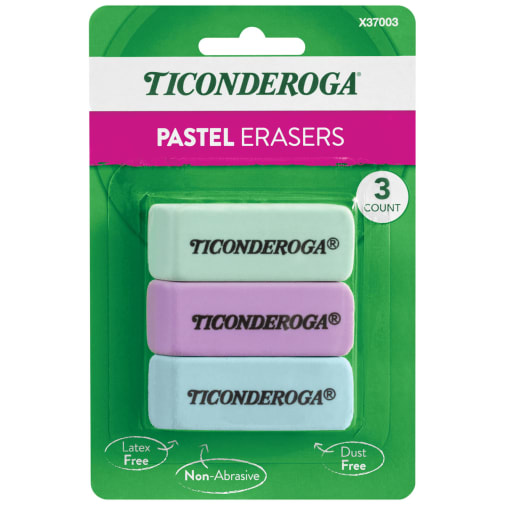Ticonderoga Pastel Wedge Eraser 3 count