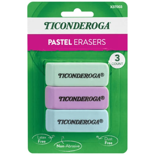 Ticonderoga Pastel Wedge Eraser 3 count