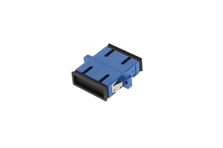 Fiber Adapter, SC/UPC Duplex Singlemode, With Flange, Blue