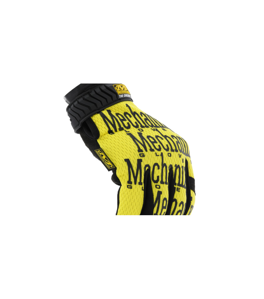 Airgas - MF1SMG-91-009 - Mechanix Wear® Size 9 Hi-Viz Yellow Original®  Leather And TrekDry® Full Finger Mechanics Gloves With Hook and Loop Cuff