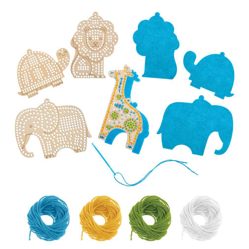 Wooden Lacing Cards - Zoo