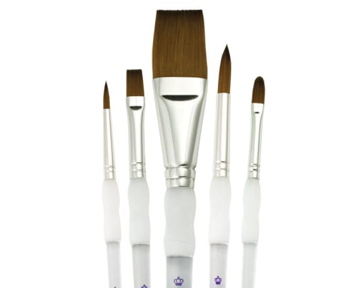 Royal & Langnickel Soft Grip Synthetic Sable Stroke Paint Brush Set (5 piece)