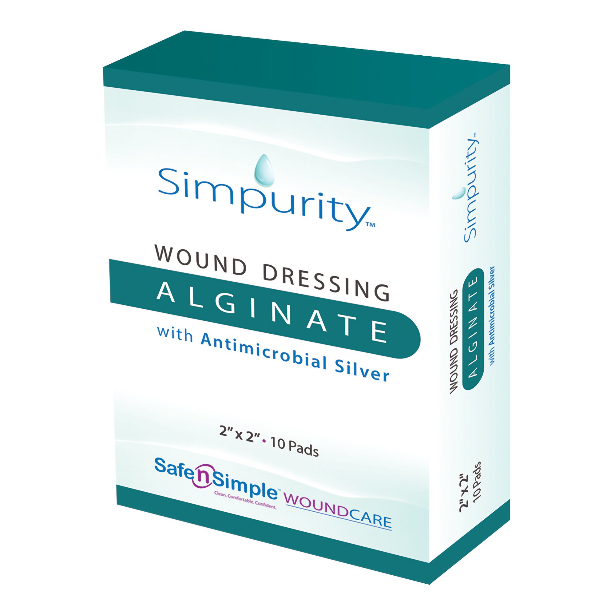 Simpurity Silver Calcium Alginate Dressing, 2 x 2 Inch MK 959346