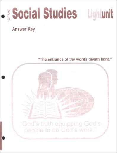Social Studies 1007-1008 LightUnit Answer Key