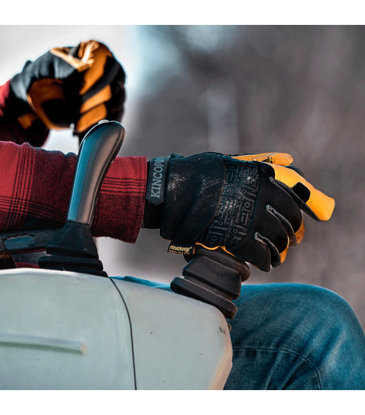 KincoPro&trade; Lined Premium Grain Goatskin & Synthetic Hybrid with Pull-Strap, Black, large