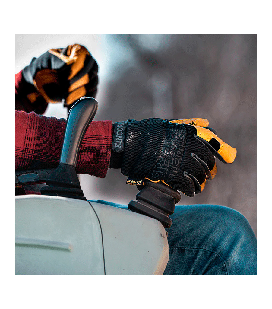 KincoPro&trade; Lined Premium Grain Goatskin & Synthetic Hybrid with Pull-Strap, Black, large image number 3