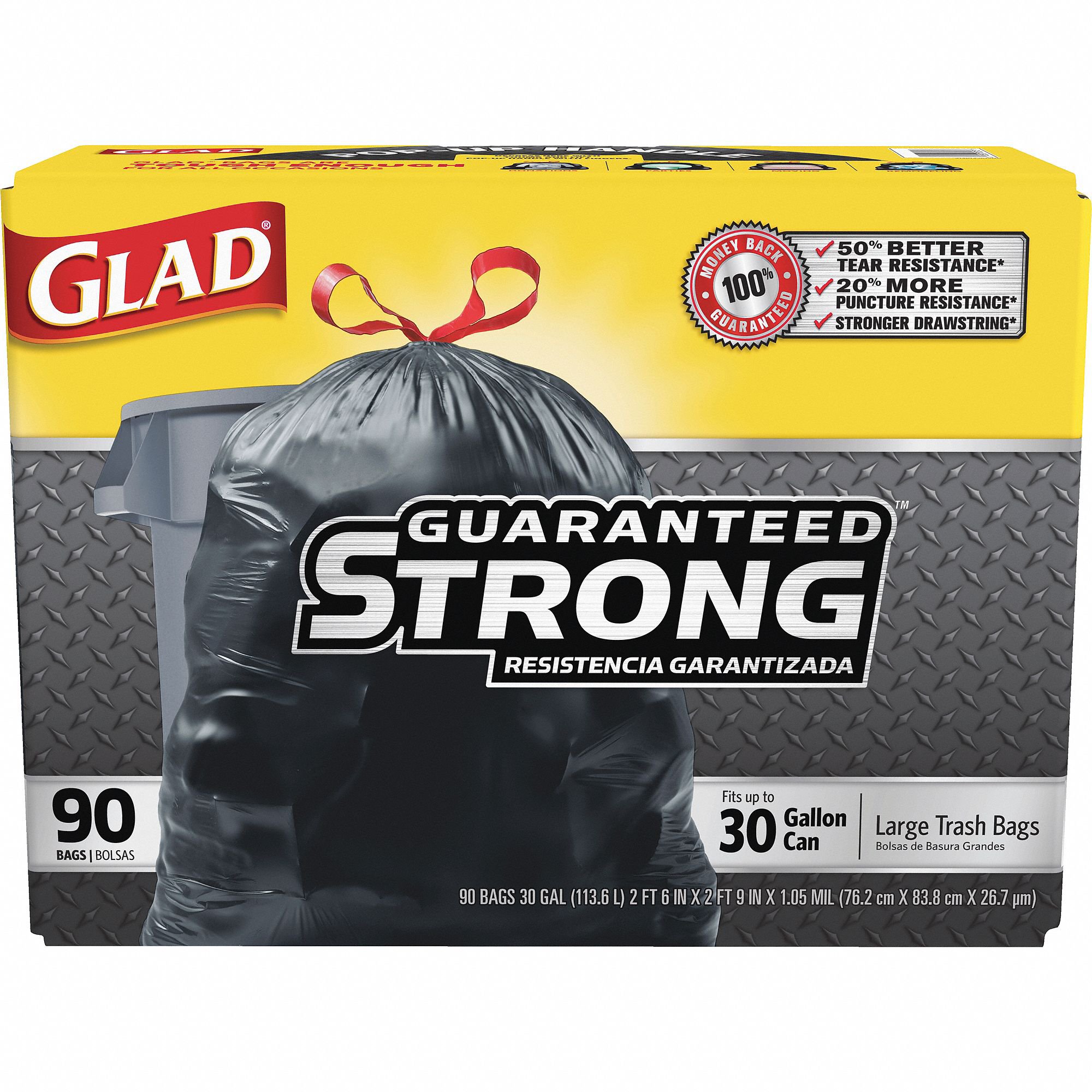 Glad Trash Bag, Black, 30-gallon capacity MK 1050830