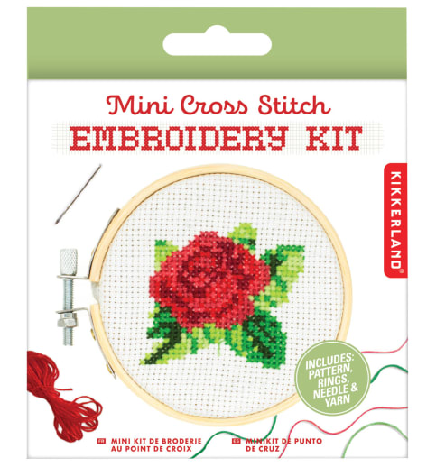 Mini Cross Stitch Embroidery Kit - Rose