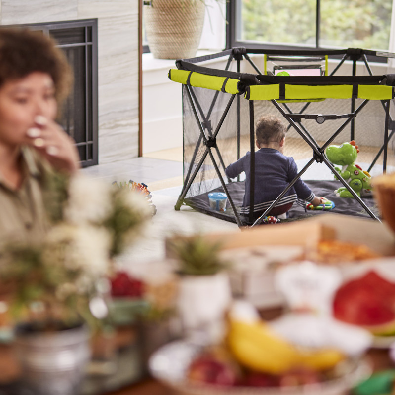 Play-Away™ Portable Playard Deluxe (Adventurer) Lifestyle Photo Play-Away™ Portable Playard Deluxe (Adventurer) Lifestyle Photo