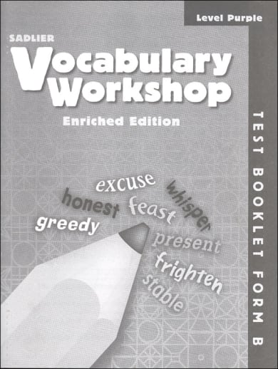 Vocabulary Workshop Enriched Test Booklet Form B Grade 2 (purple)