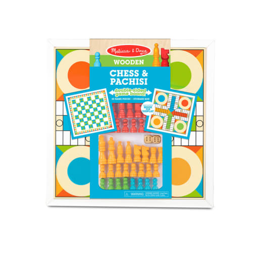 Melissa & Doug Wooden Chess & Pachisi Game